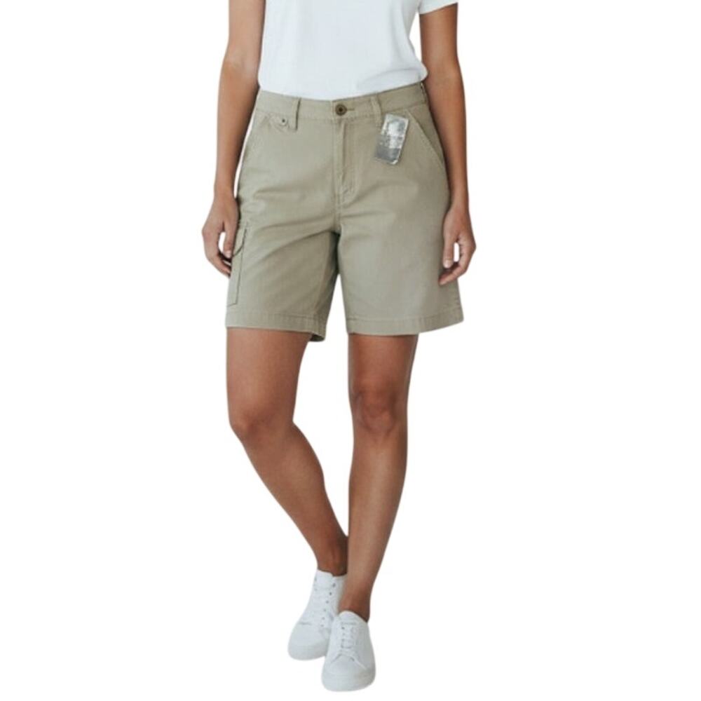 REI Venture Cargo Shorts Women 32 Khaki Cotton Outdoor Travel Camping Clasic NWT